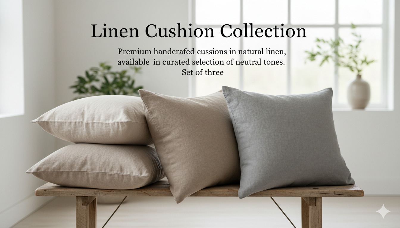 Handcrafted linen cushion collection